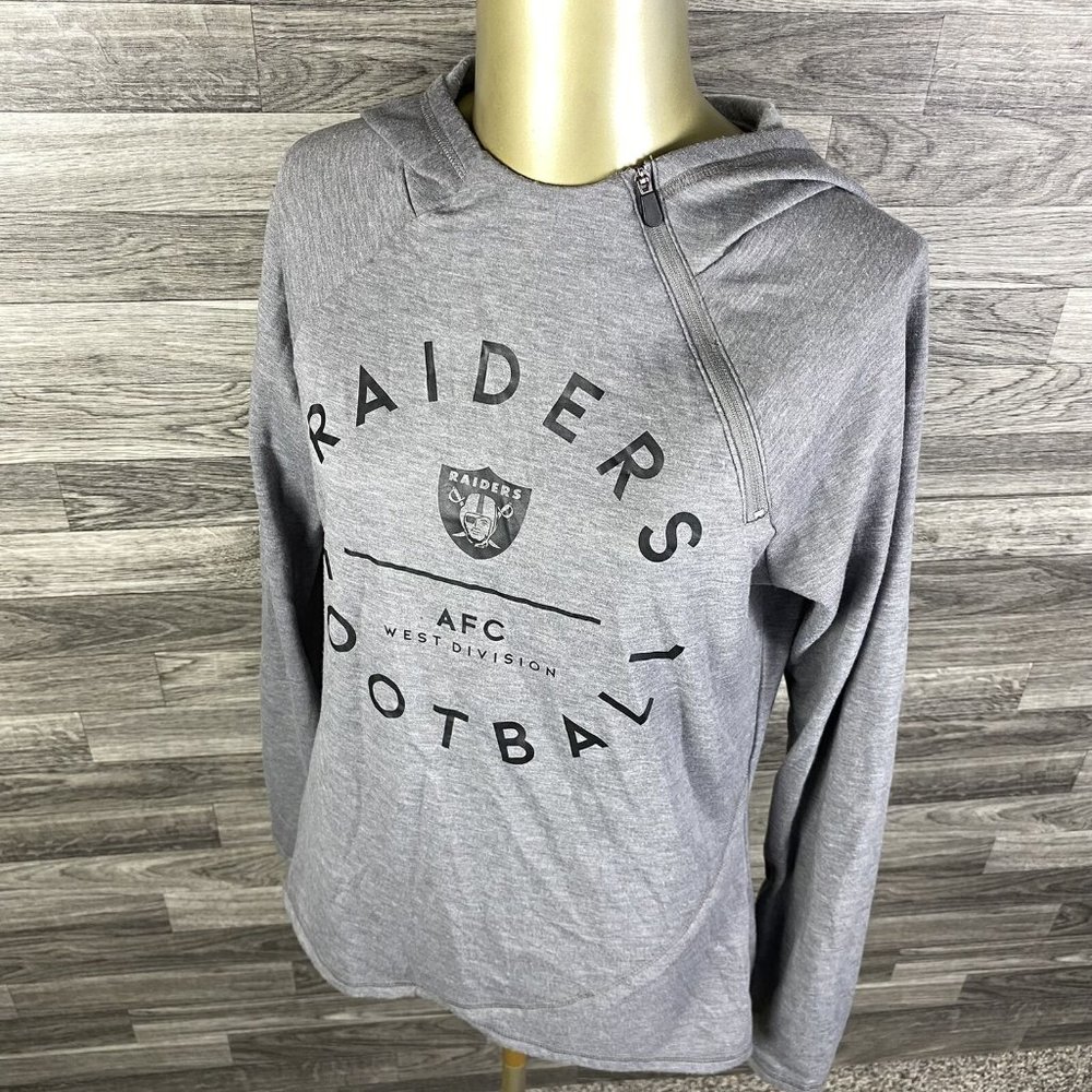 LAS VEGAS RAIDERS NFL Pullover Gray Hooded Sweatshirt Hoodie Women's Size Medium